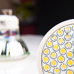 close up of LED lightbulbs